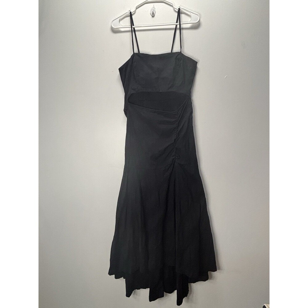 Free People  Women’s Maxi Dress  Casual Smocked Fitted Long flare Black Cotton M